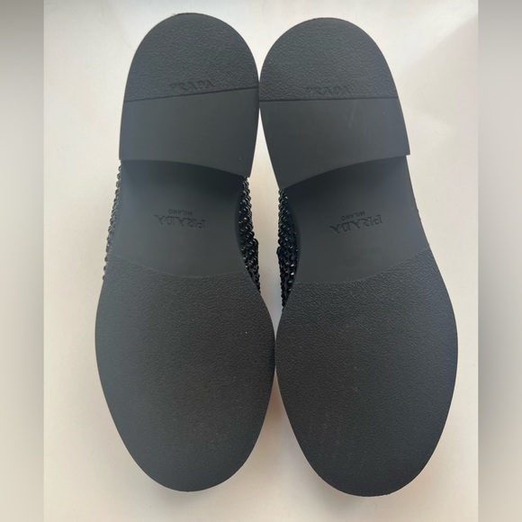 PRADA Satin Crystal Loafer Mules Size 41 - Picture 3 of 13